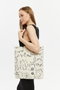 Zoozie Bags 2207 Bolsa de Bolso 100% Algodón, Crema y Negro, 38x42x8 cm